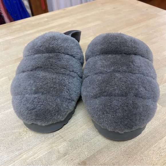 UGG Gray Super Fluff Slippers Sz 7 - Picture 3 of 6